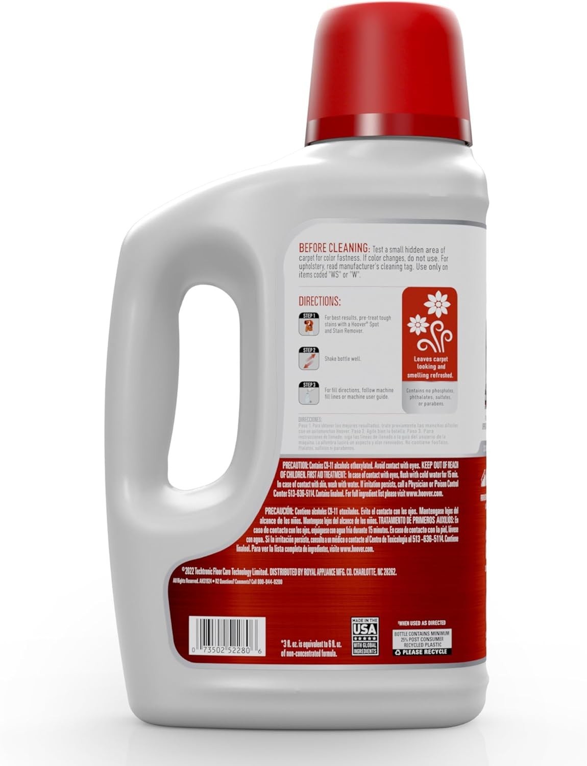 Hoover Renewal Carpet Cleaner Solution, 64 Oz., Fresh Meadows Scent, Everyday Ca