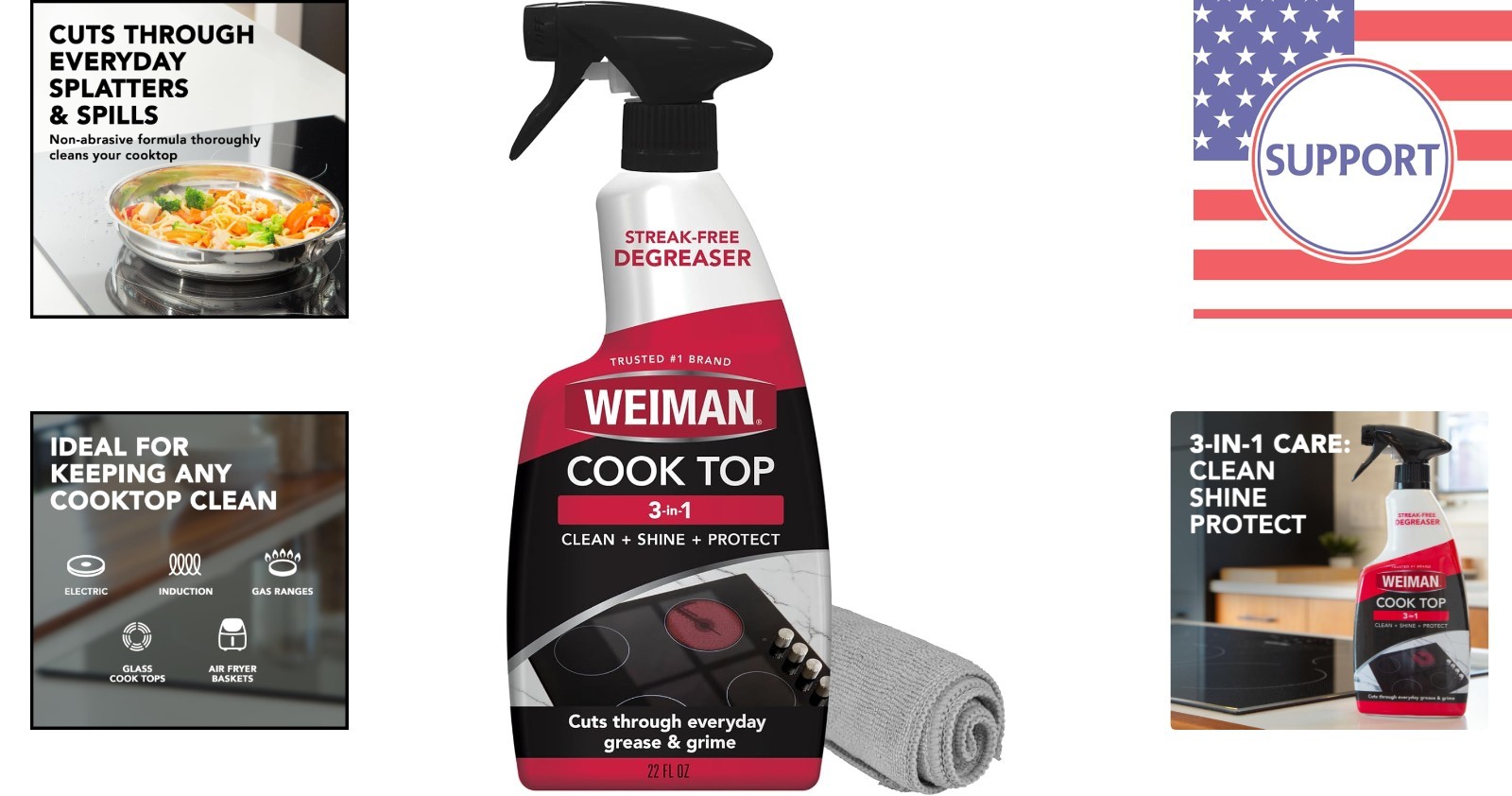 Professional 22 Fl Oz Cooktop Cleaning Spray – Citrus Scent & Soft Cloth