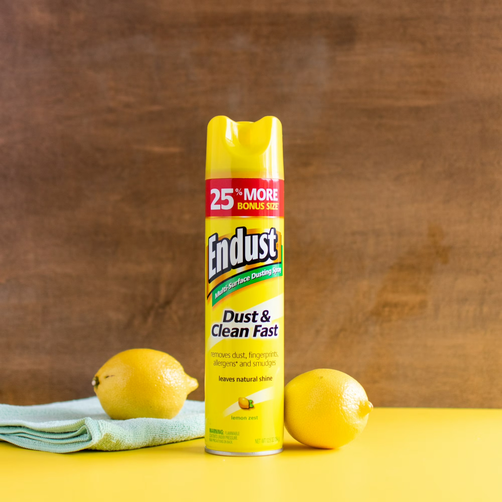 Endust Multi-Surface Dusting and Cleaning Spray, Lemon Zest, Aerosol, 12.5 oz.