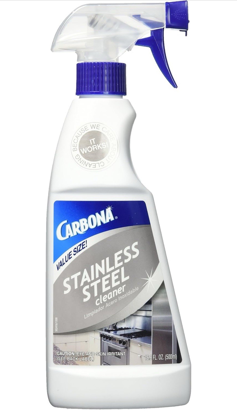 2 Pack CARBONA Stainless Steel Cleaner 16.8 fl oz Spray Bottle Value Size