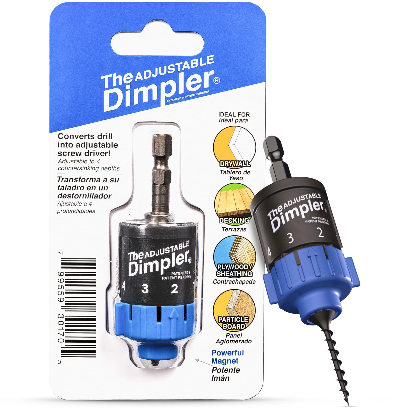 Adjustable Drywall Bit for Electric & Impact Drills | Magnetic Screw Holder
