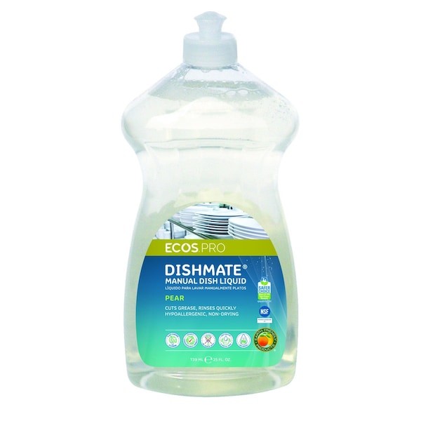 Ecos Pro Pl9720/6 Dish Soap, Clear, 25 Oz, Pear, Pk6