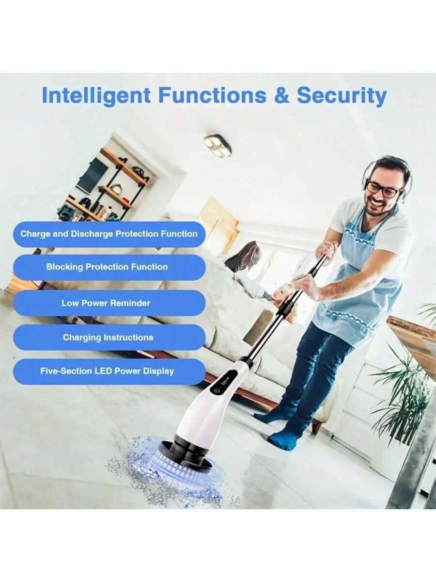 8 IN 1 Electric Spin Scrubber Cordless Power Cleaning Brush Rechargeable Cleane