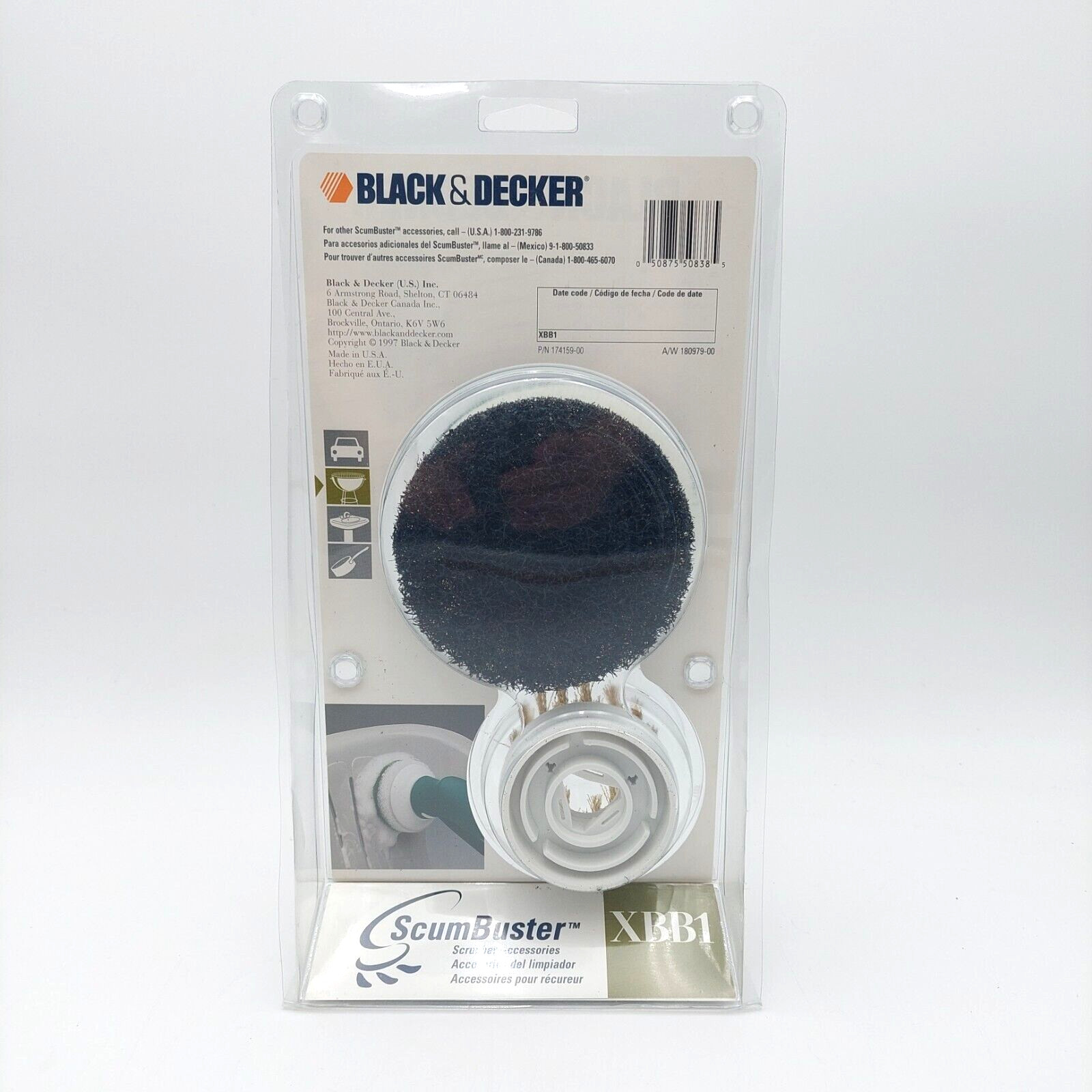 Black & Decker XBB1 ScumBuster Accessories Wire Bristle Brush & 2-Scrub Pads