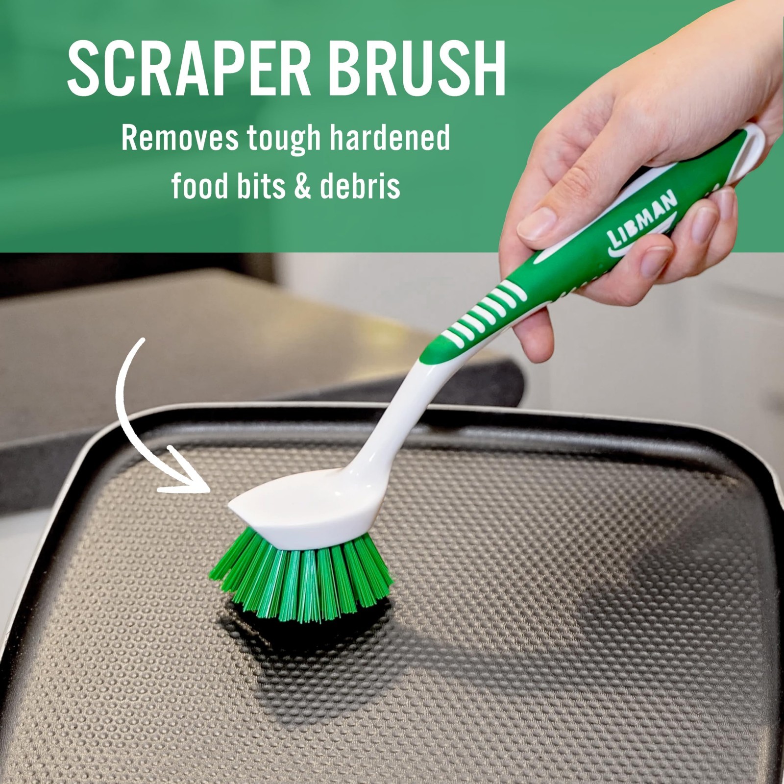 Long Handle Dish Brush Set – Deep Cleaning Scrubber & Scraper for Dishes, Sinks,