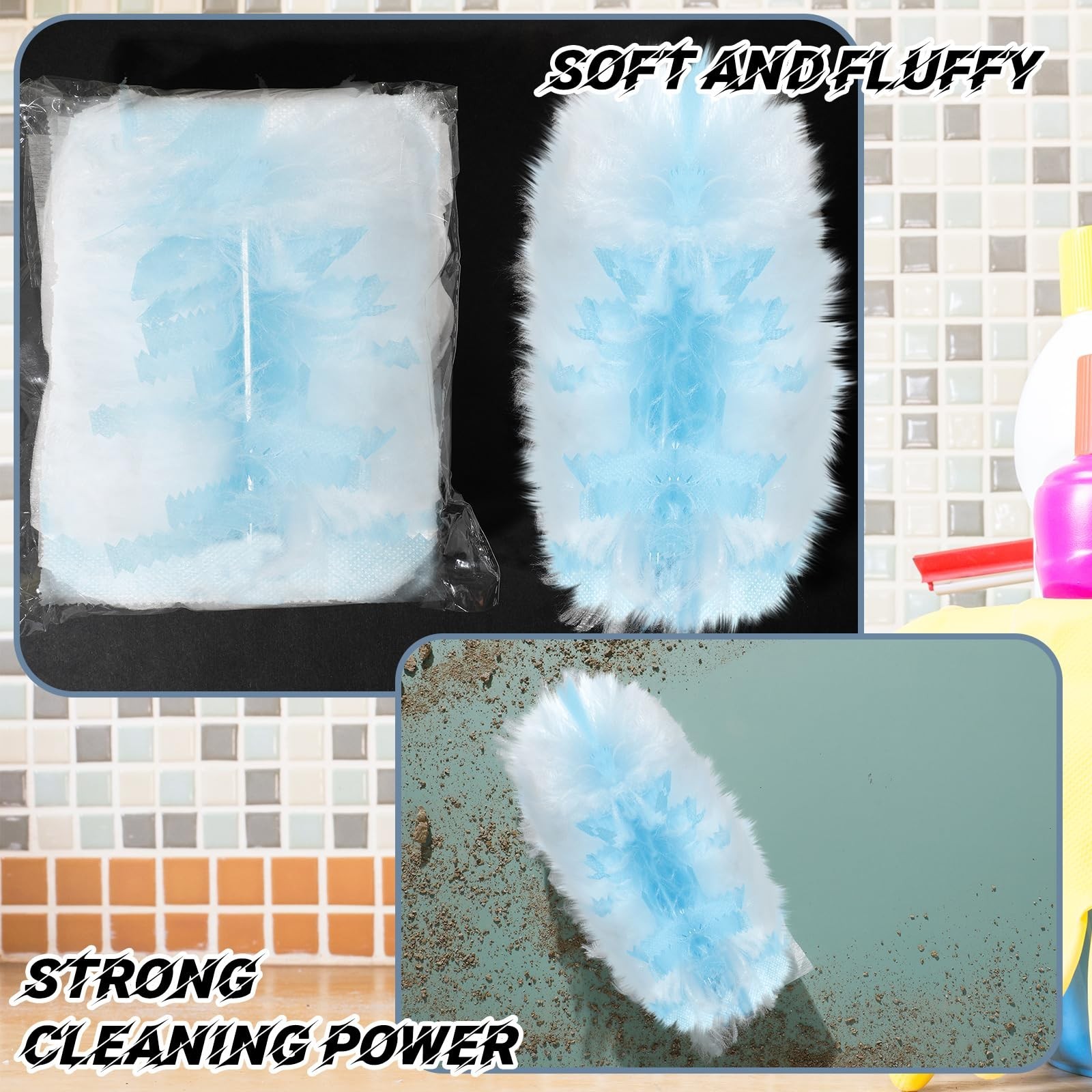 300 Pcs Duster Refills for Swiffer, Heavy Duty Disposable Cleaning Kit with Hand