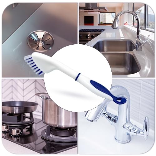 ITTAHO Floor Scrub Brush with Long Handle 53″ Deck & Grout Cleaner Brush Set…