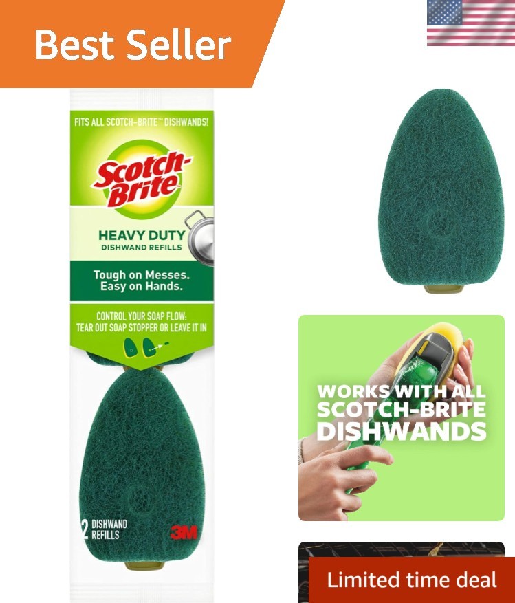 Heavy Duty Dishwand Refills – 14 Recycled Eco-Sponges for Mess-Free Cleaning