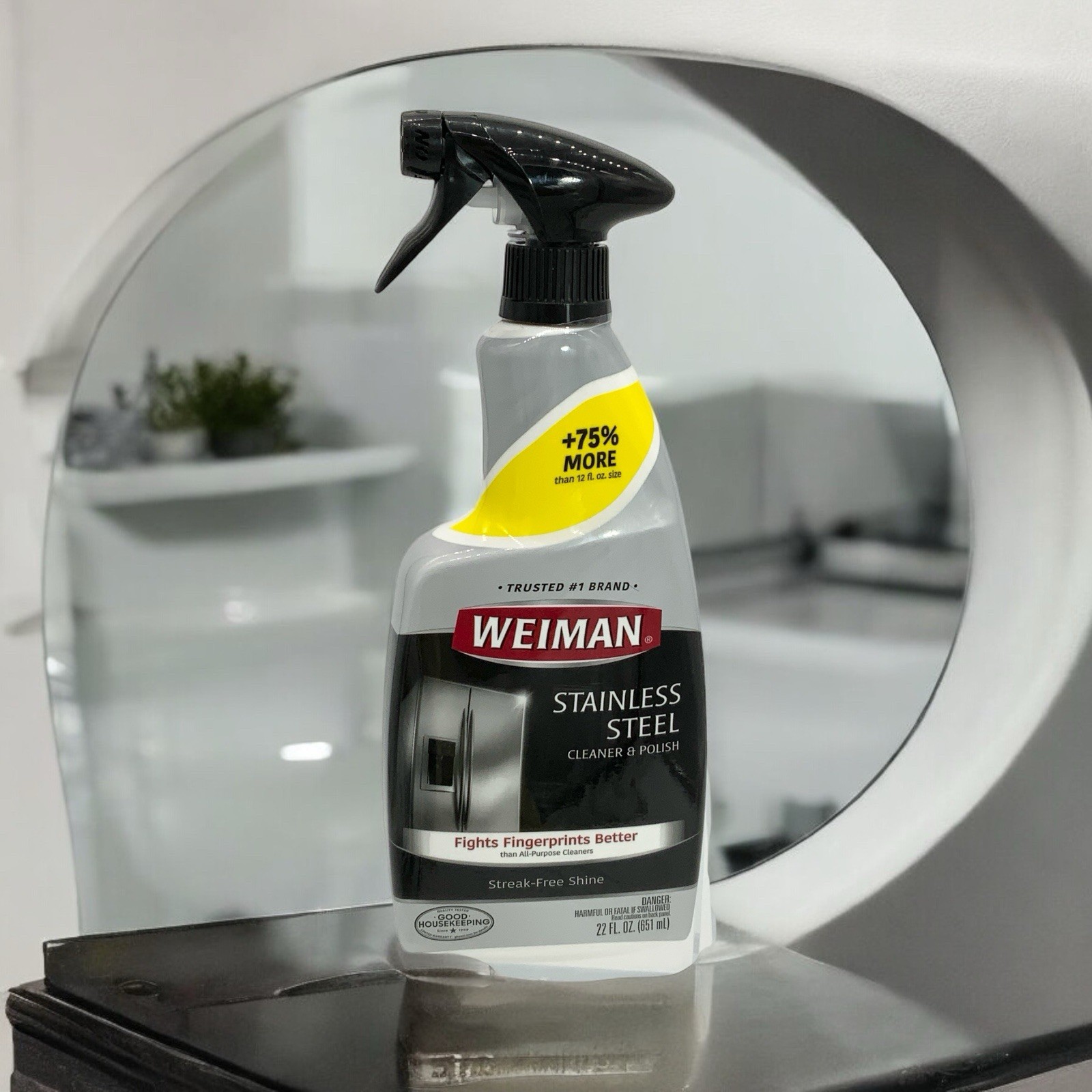 Weiman Stainless Steel Cleaner & Polish Spray Appliance Streak-Free Shine 22 oz.