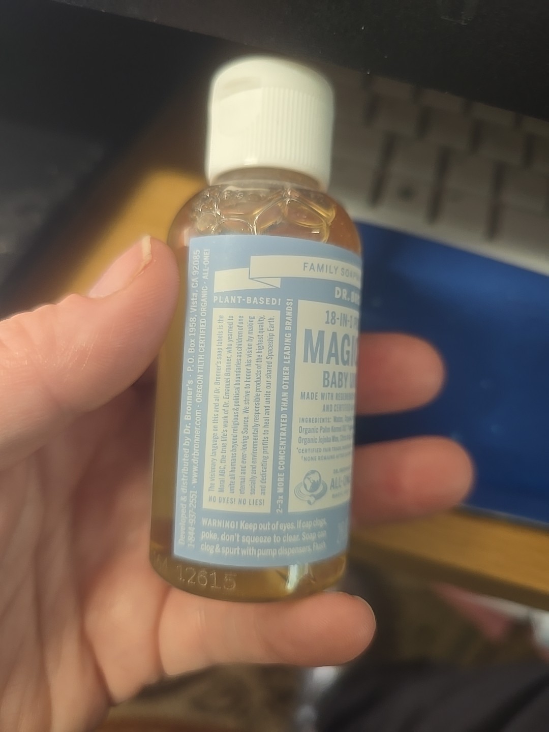 Dr. Bronner’s – Pure-Castile Liquid Soap, Baby Unscented, Travel Size, 2 Fl Oz