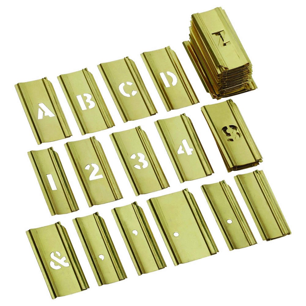 SKILCRAFT 7520-00-272-9680 Stencil Set, Brass, 1 1/2″ 803TE5