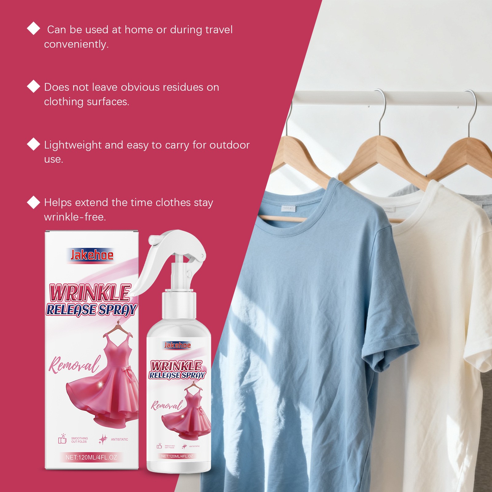 Multi-Functional Wrinkle Release Spray, Anti Wrinkle Spray For Clothes Household
