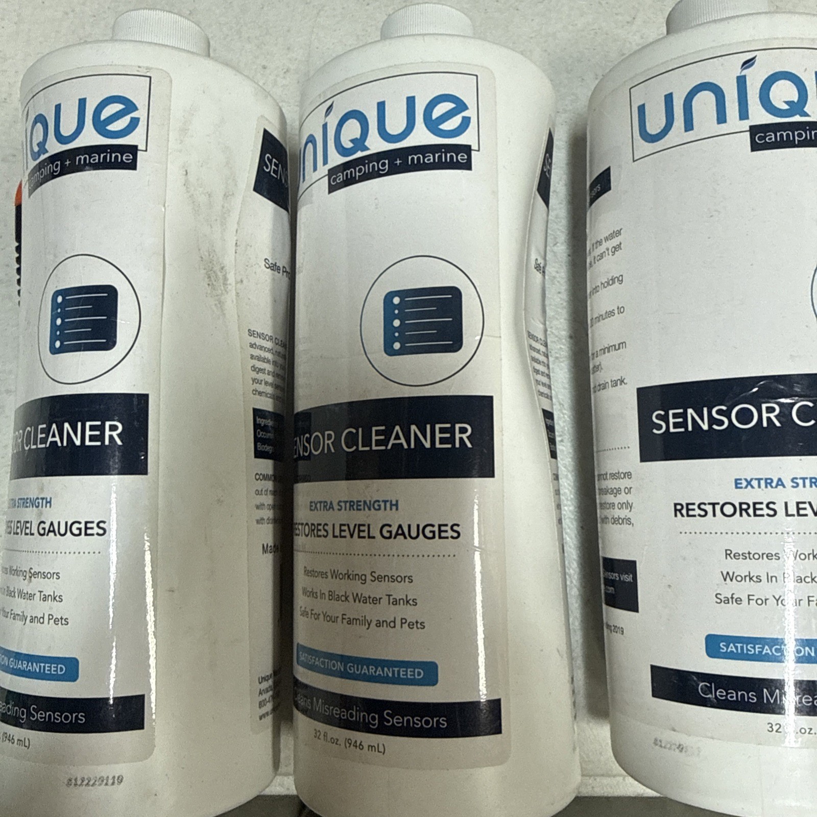 Lot Of 3 UNIQUE Sensor Cleaners 32 Ounce Liquid Restores Septic