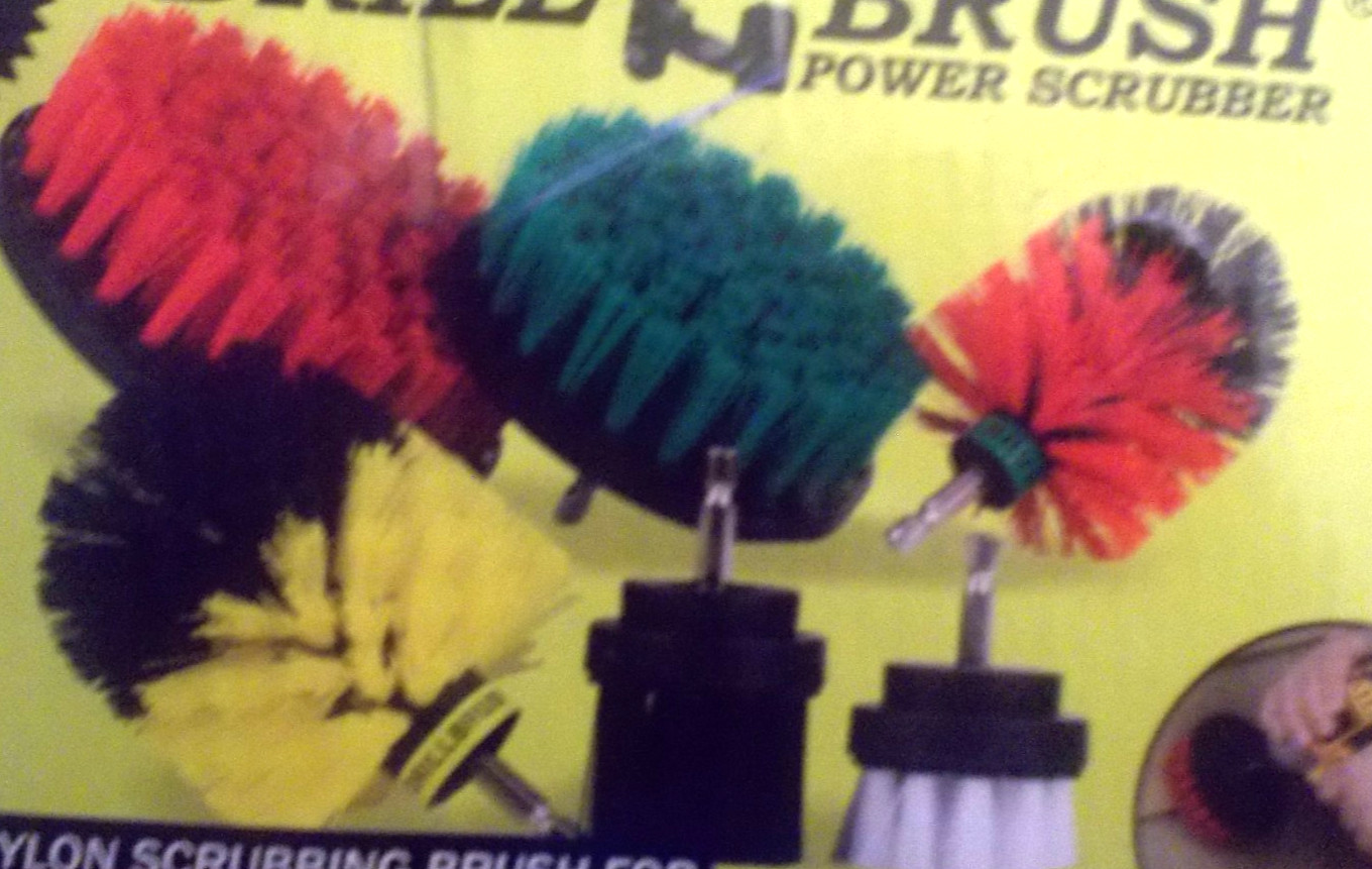6-Pc Drill Brush Attachment Power Scrubber Kit Grout Tile Bathroom Car Detailing