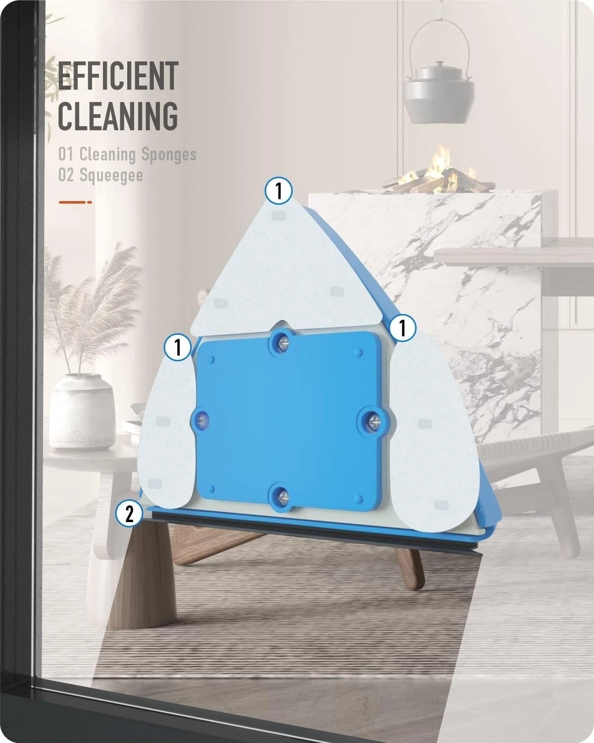 Adjustable Double Window Cleaner with Safety Rope – Ideal for High-Rise and Cars