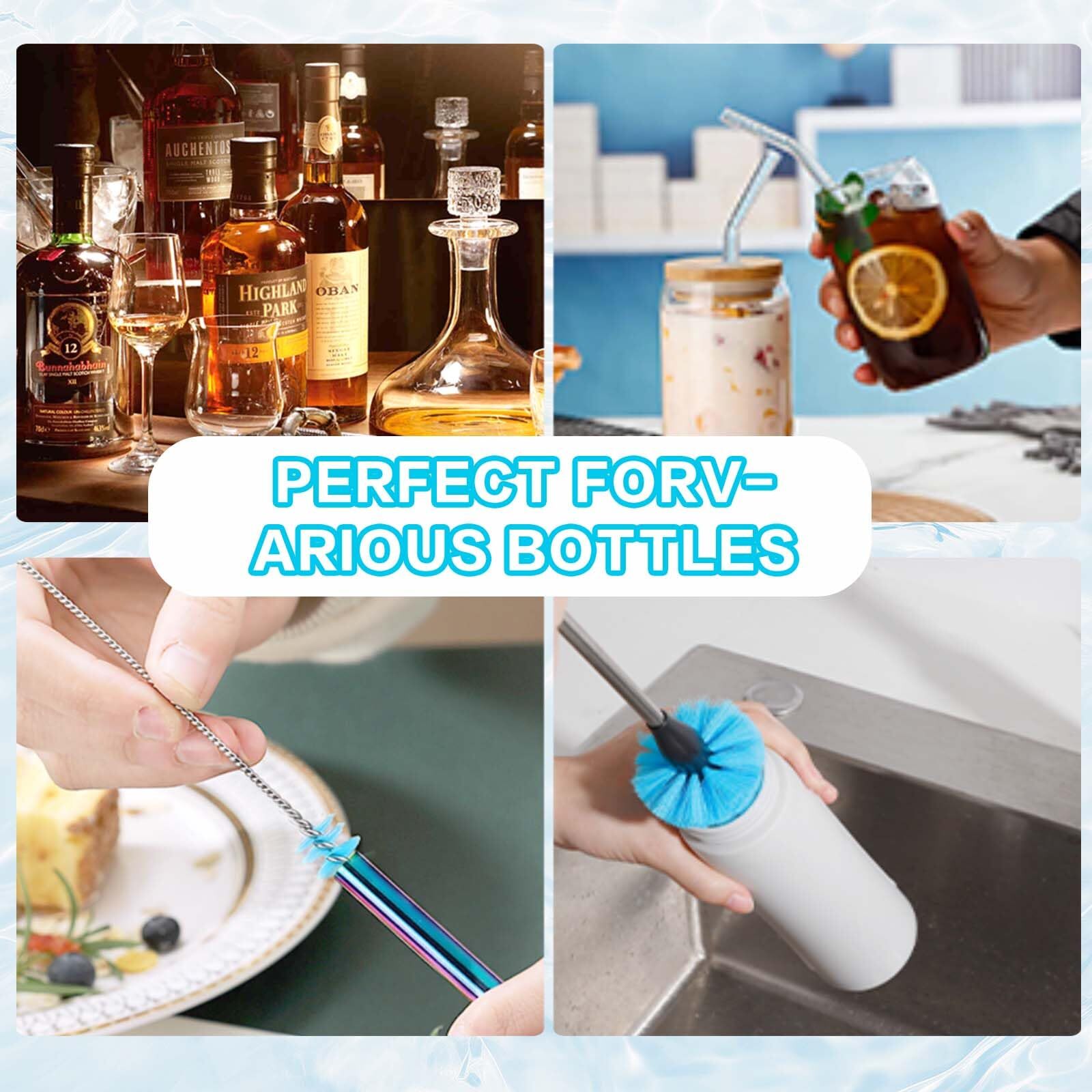 3 Pack Water Bottle Brush Setfruit And Vegetable Cleaning Brusheslong Handle 3in