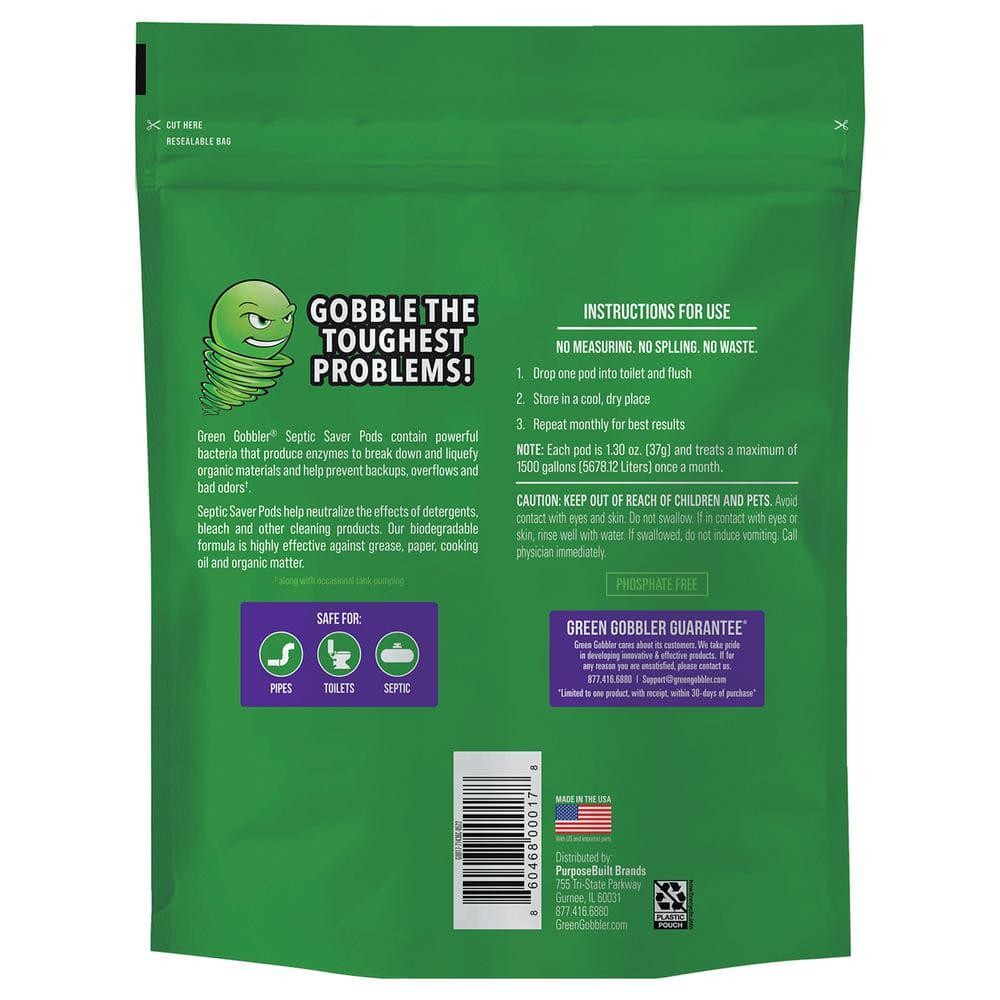 Septic Tank Treatment Pods Monthly Enzyme Cleaner Odor Control 6 Month Supply