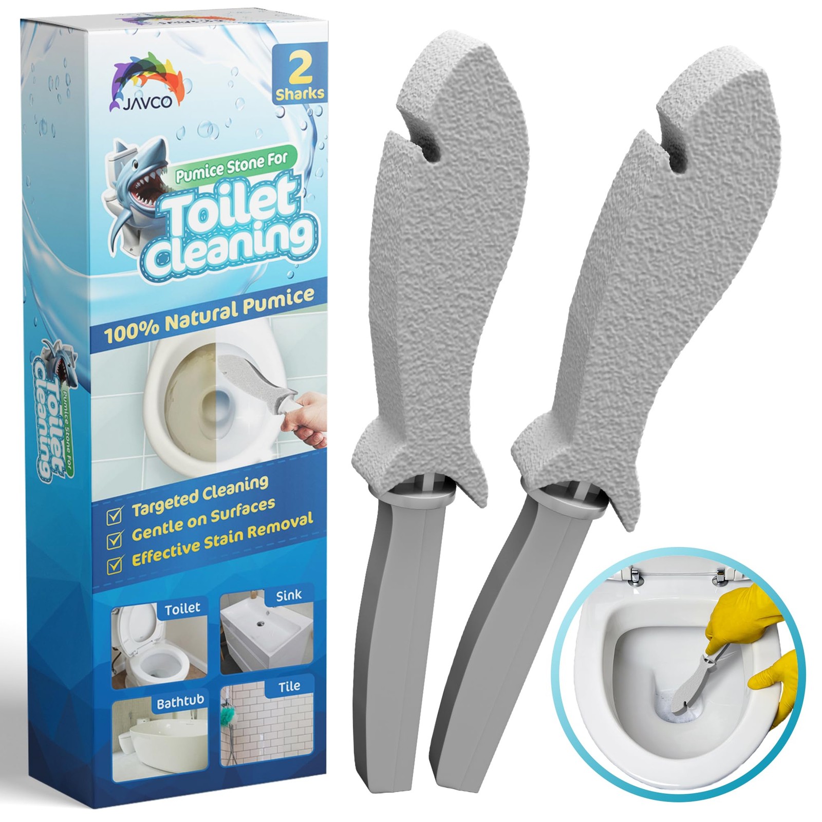 2 PACK Pumice Stone for Toilet Cleaning | Toilet Pumice Stone with Handle |