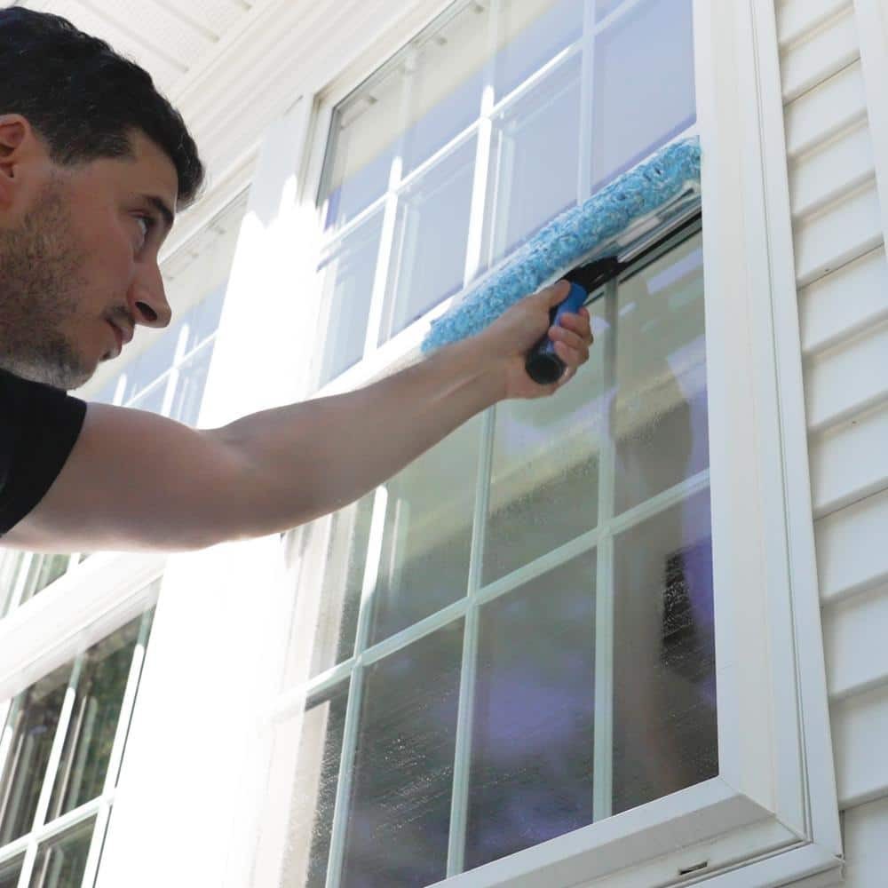 14 in. 2-in-1 Window Cleaner Squeegee & Scrubber Combi