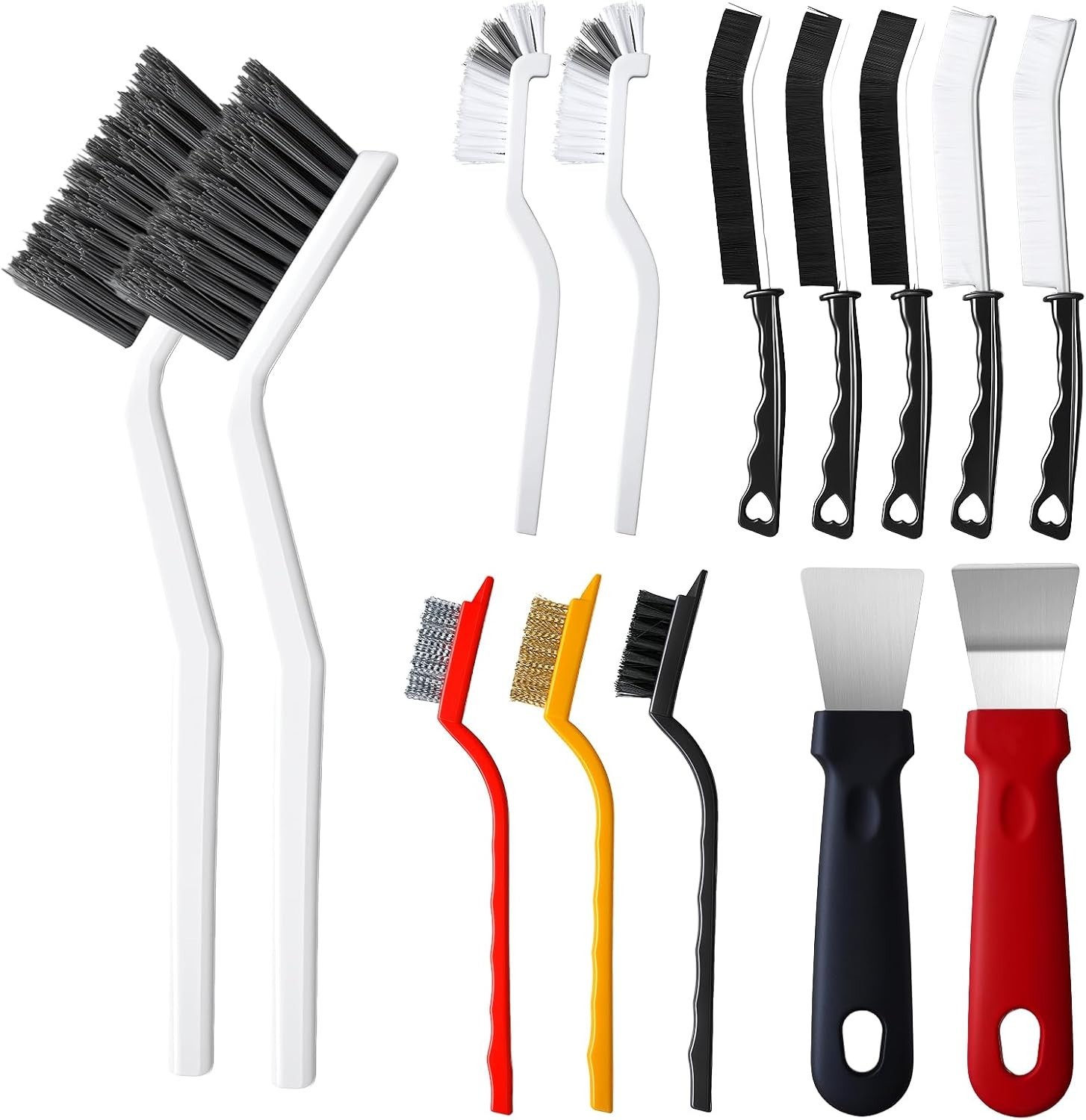 14Pcs Crevice Cleaning Brush Set, V Shape Grout Cleaner Brush for Deep Cleani…