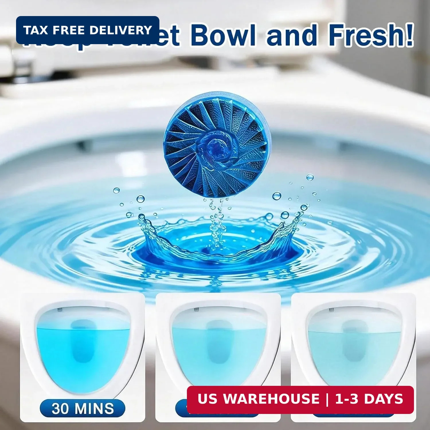 Automatic Toilet Bowl Cleaner Tablets – Long-Lasting Bathroom Tank Cleaner for E