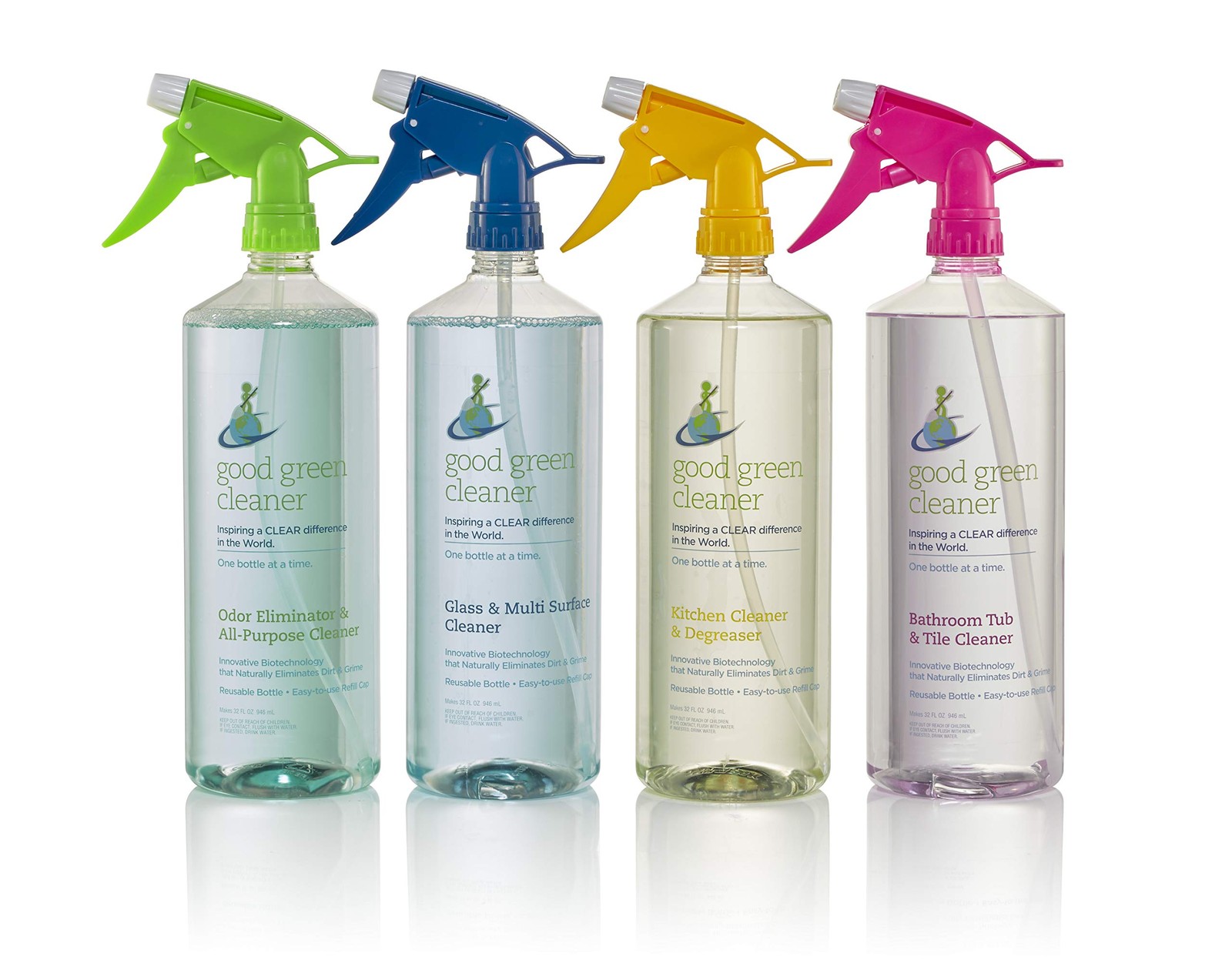 Glass & Multi Surface Cleaner Starter Set | 32 ounce, Reusable Spray Bottle |…