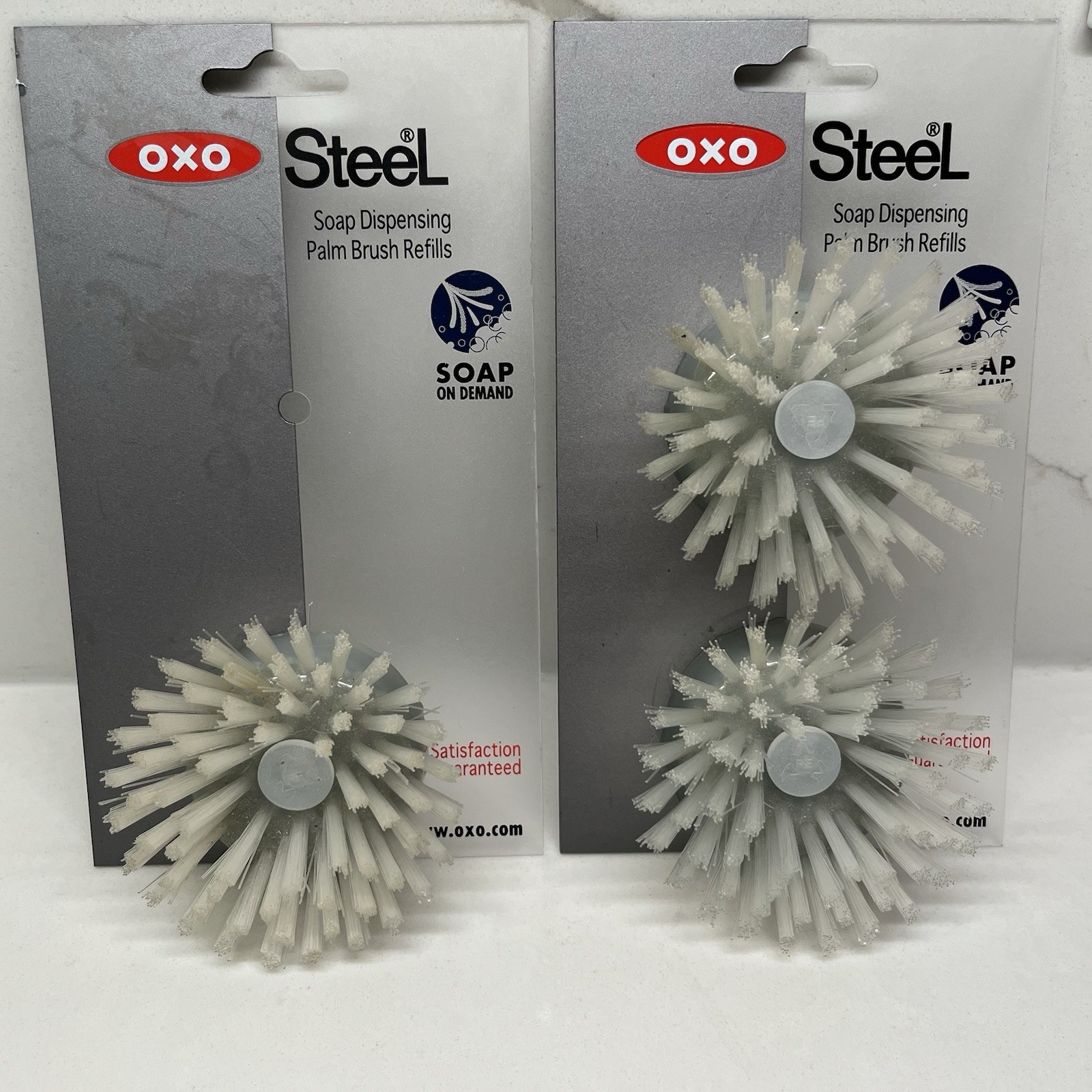 New 3 OXO Steel Soap On Demand Dispensing Nylon Palm Brush Refills fits 1068588