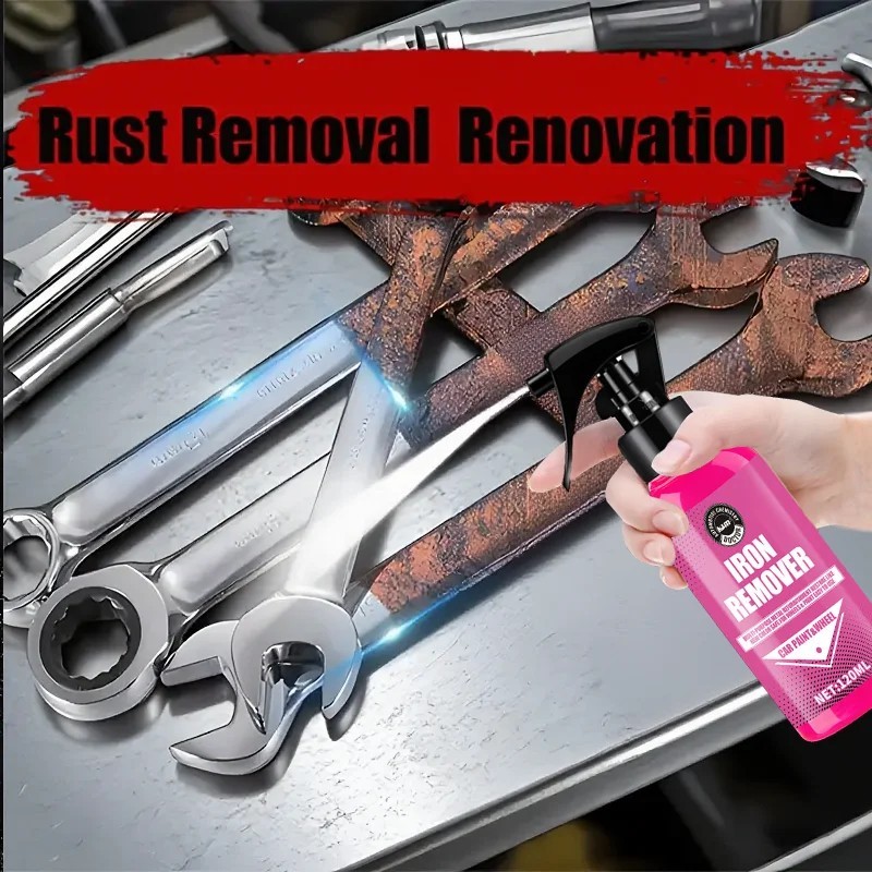 All-Purpose Rust Remover Spray 120ML Fast-Acting Iron Oxidation Eliminator