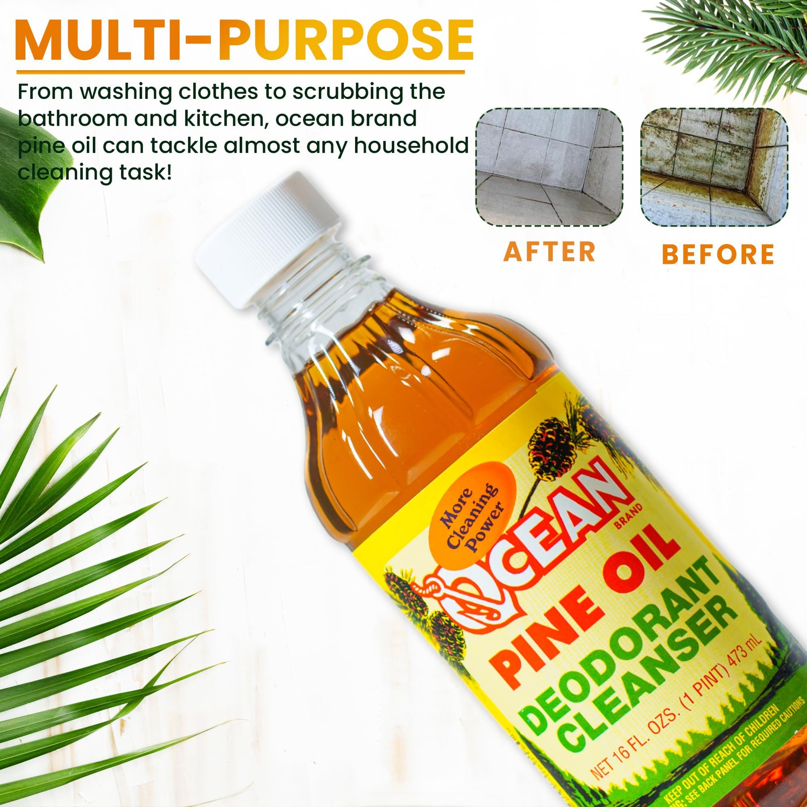 1 PC Ocean Pine Oil Cleaner Concentrate 65% Deodorizer All Purpose 16 Fl Oz