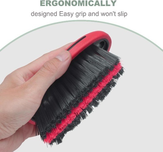 Cleaning Brush, Carpet Brush, for Car Interior and Home, Couch (Red)Color: Red