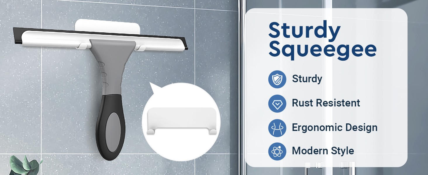 All-Purpose Silicone Shower Squeegee for Glass, Window, Door, Mirror, Car