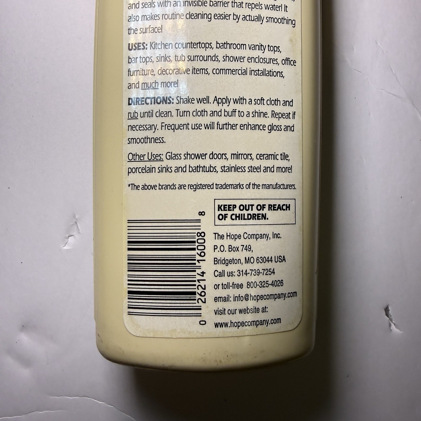 Hope’s Premium Home Care Solid Surface Cleaner & Polish (3) 10 Oz Vtg Corian Nos