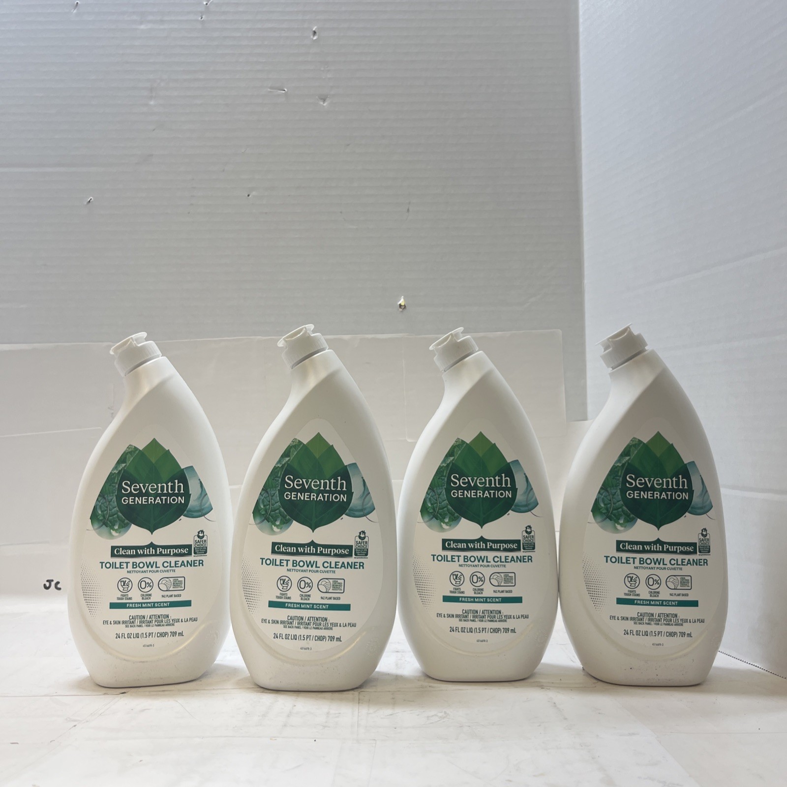 4 PACK Seventh Generation Toilet Bowl Cleaner Fresh Mint NO Chlorine 24Fl Oz