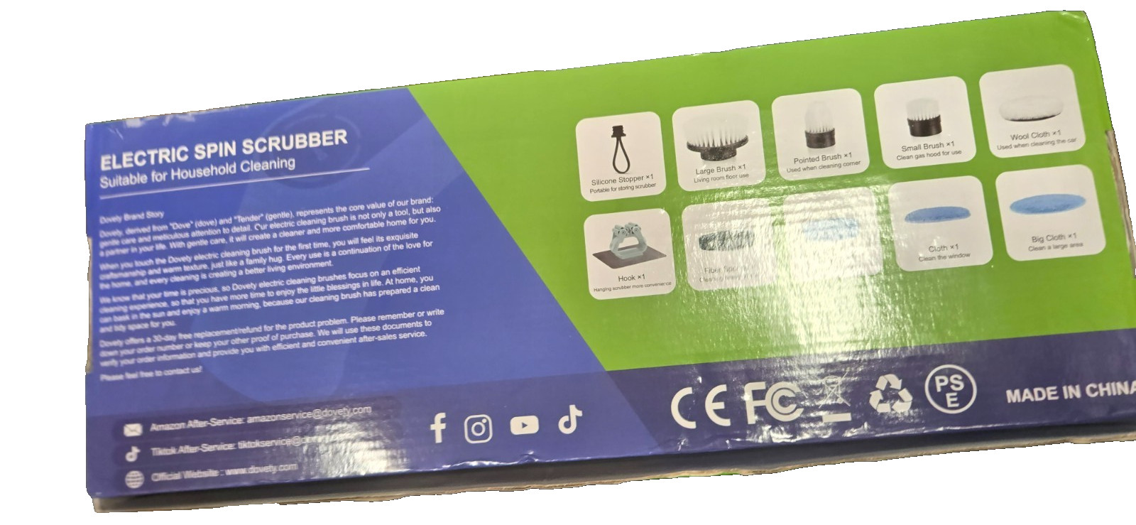 Dovety 9 In 1 Electric Spin Scrubber Cordless Cleaning Brush Scrubber CB-02