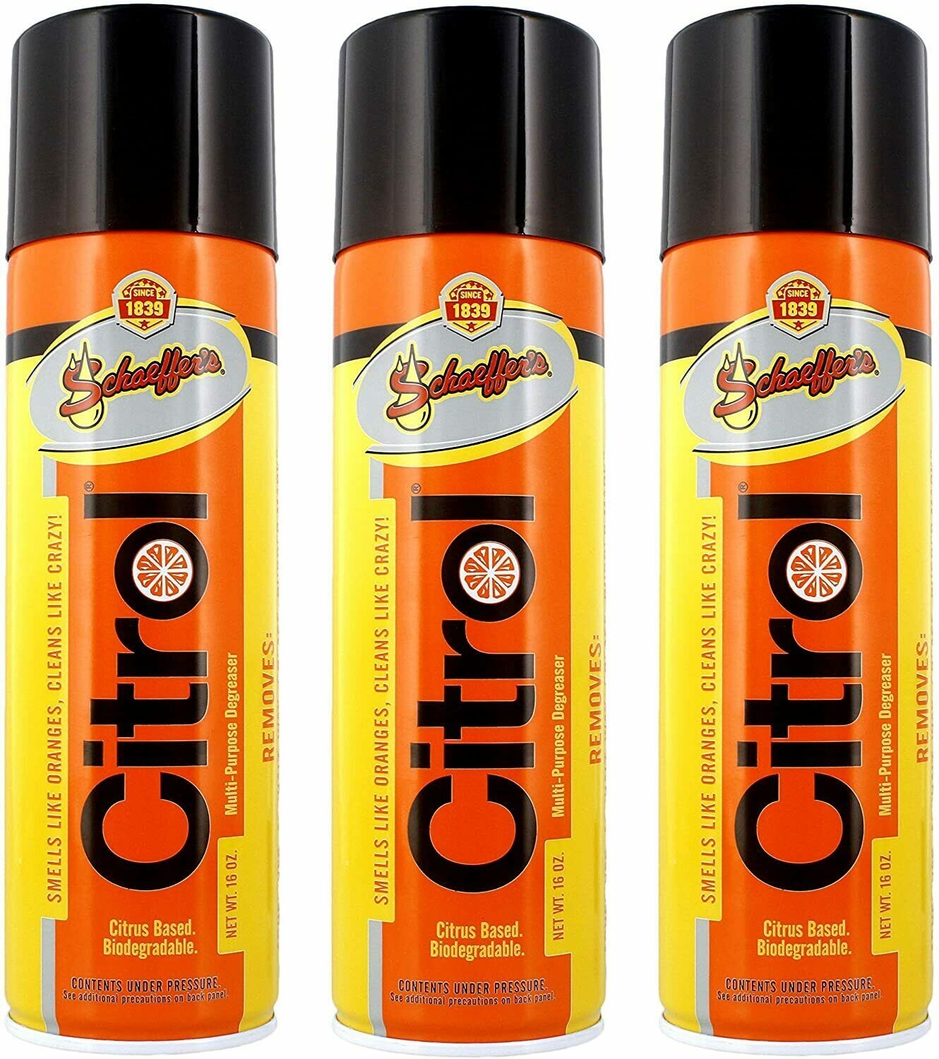 Schaeffer’s Citrol 266 Aerosol Multi-purpose Degreaser/Cleaner Citrus 16oz 3 Can