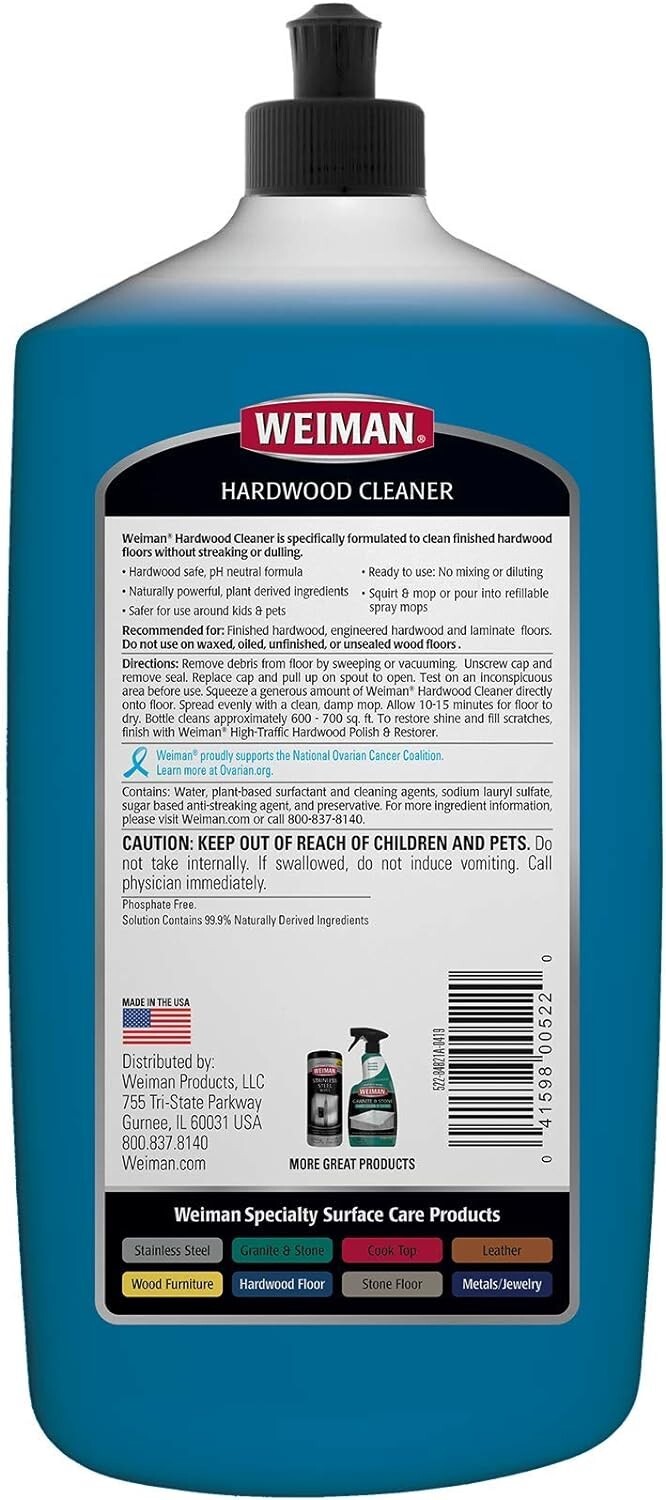 Hardwood Floor Cleaner – No Sticky Residue – Safe for Finished Wood Surfaces