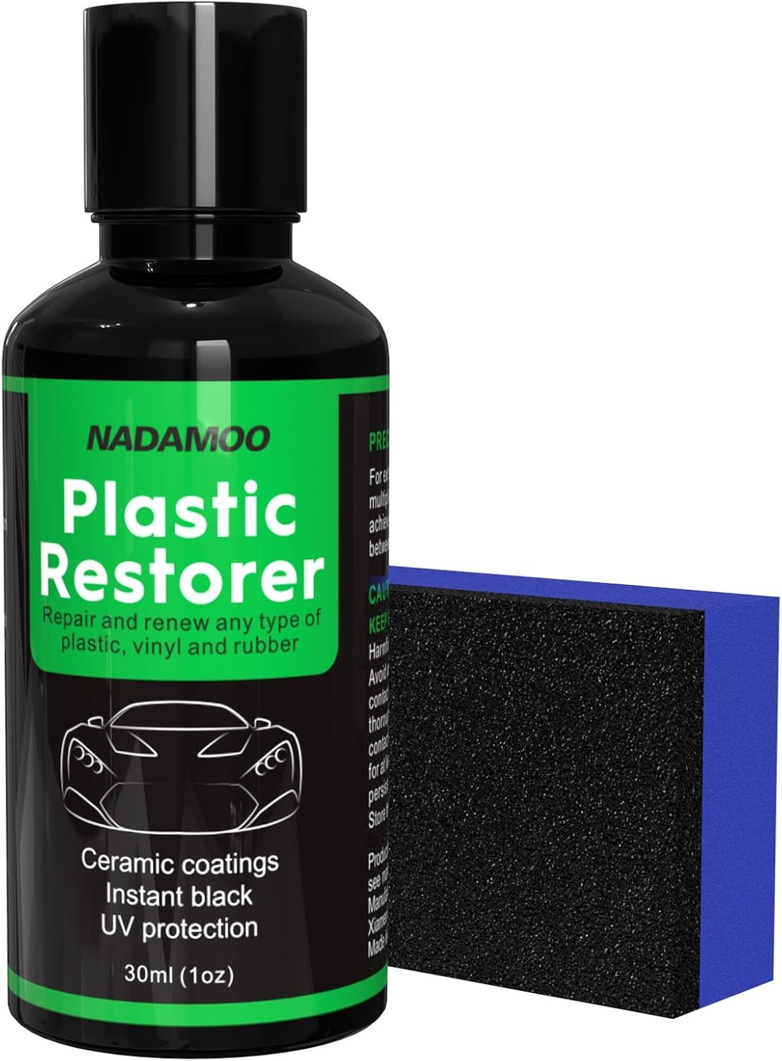 Plastic Restorer, Highly Concentrated Ceramic Coating for Cars, Bac Size: 30ml