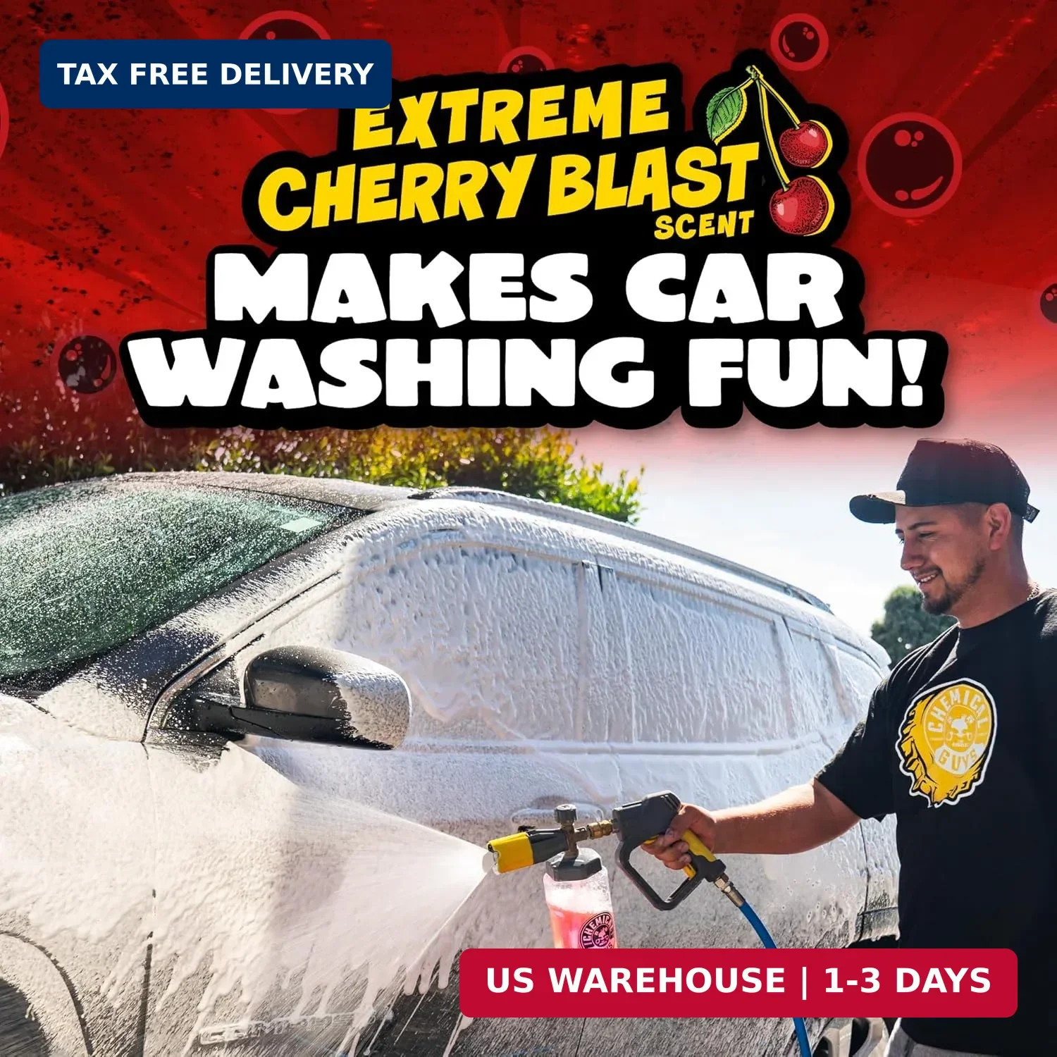 Chemical Guys, Maxi Suds II Car Wash Soap for Foam Cannons, Cherry, 64 oz | High