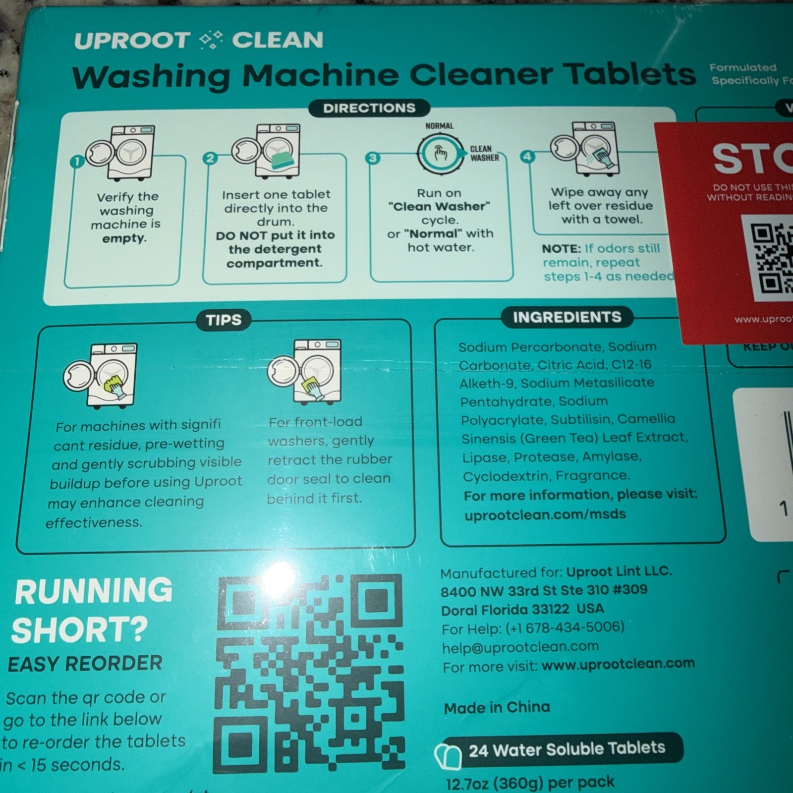 Uproot Clean Washing Machine Cleaner Ultra 24 Tablets New In Box