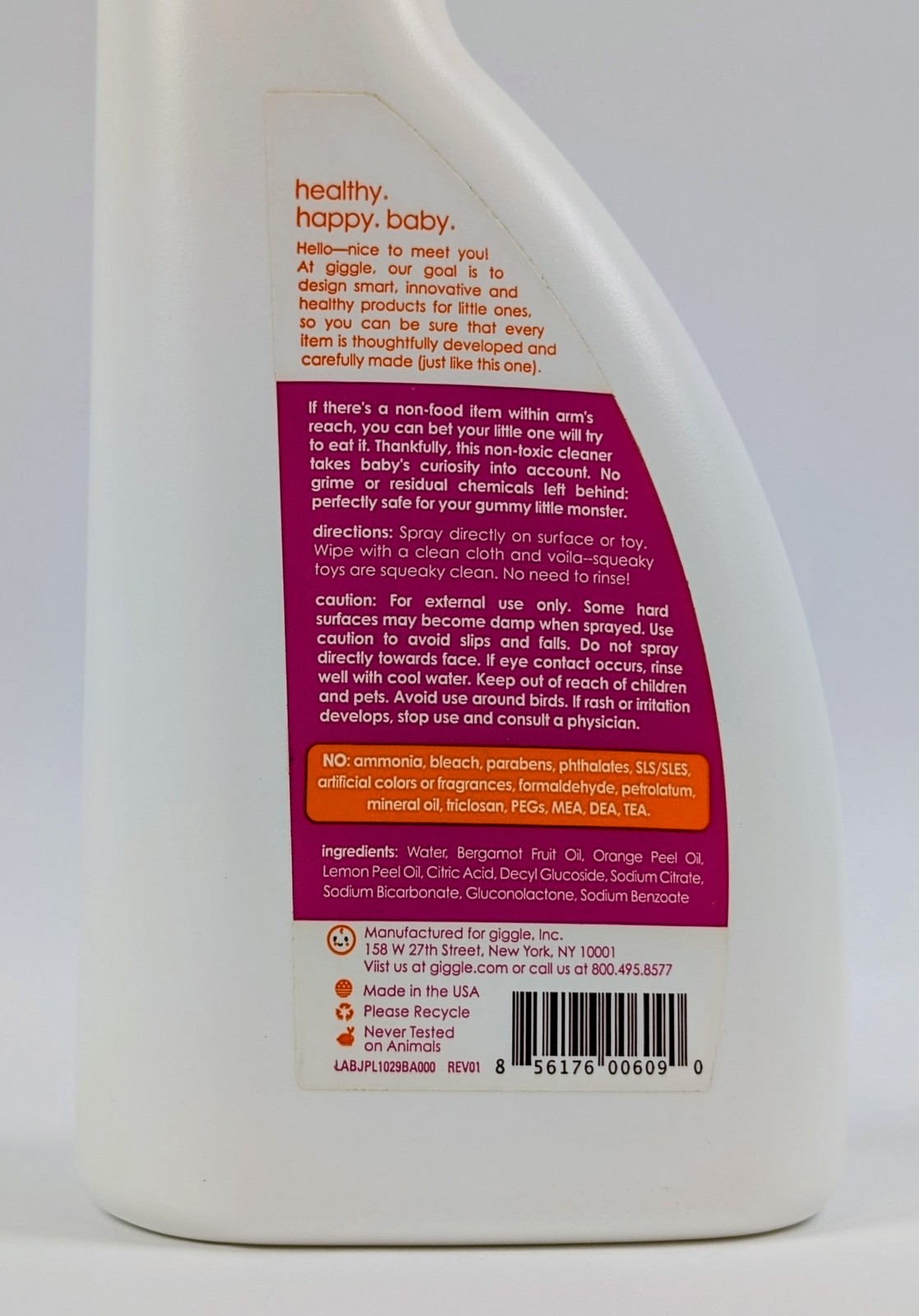 Giggle Toy & High Chair Cleaner Spray Bottle 15 oz Set of 3