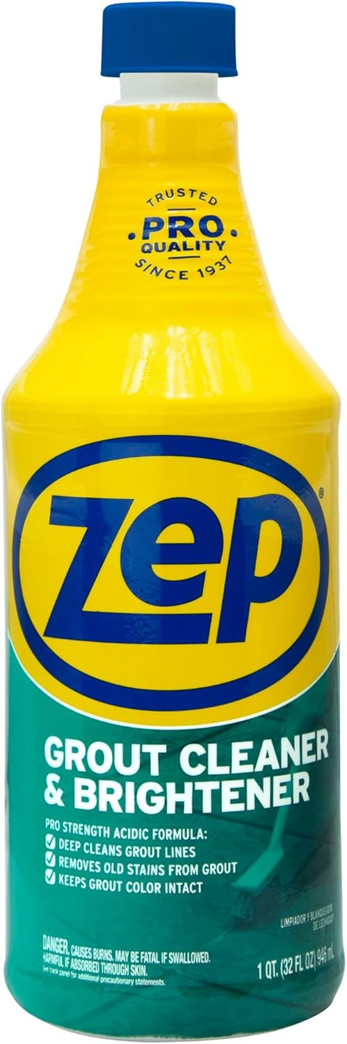 Grout Cleaner and Brightener – 32 Ounce (1 Bottle) – ZU104632 – Deep Cleaning Fo