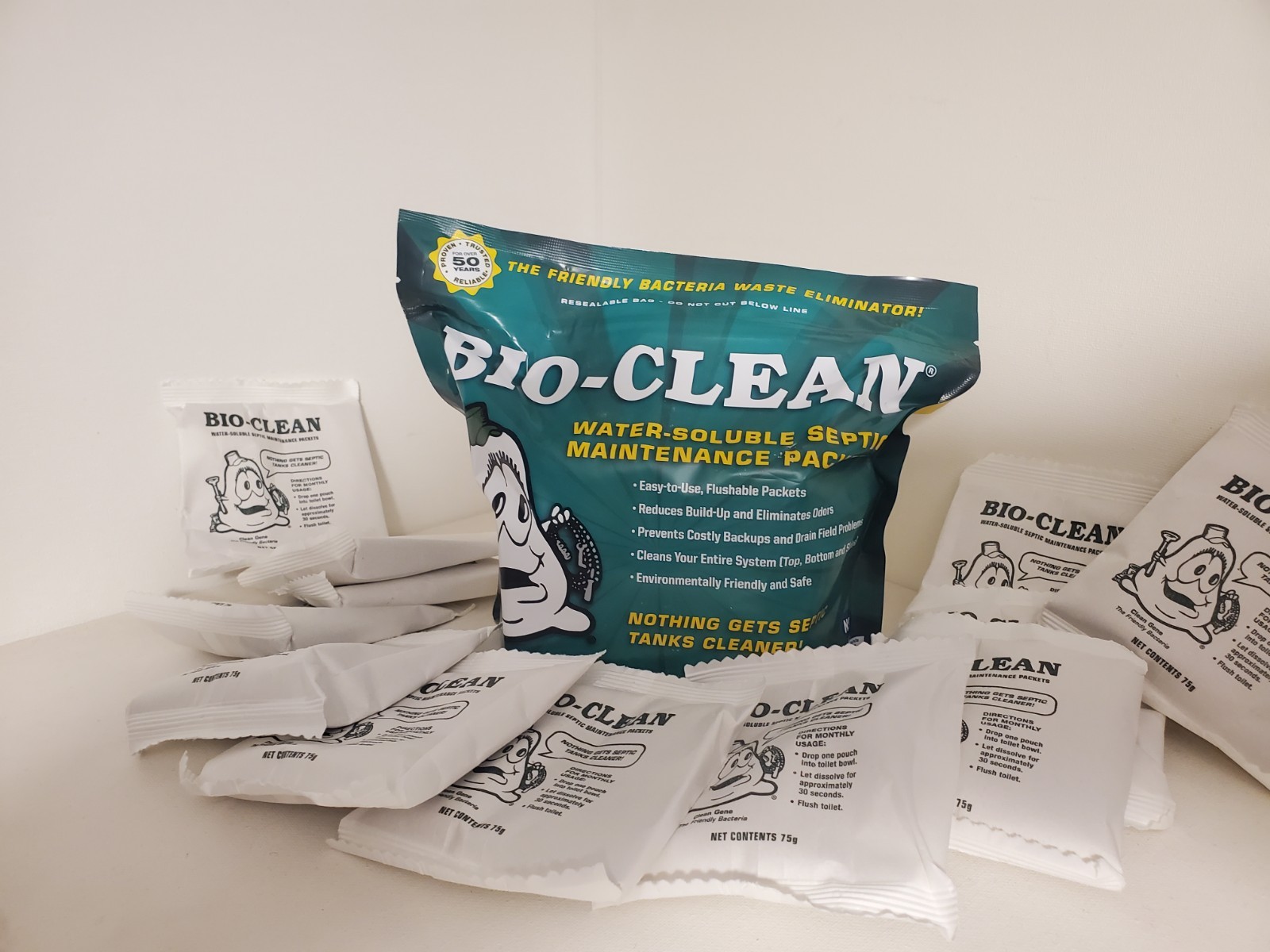 Bio Clean Septic Tank Packets Qty 12 Non Toxic Great Product! NEW PRODUCT