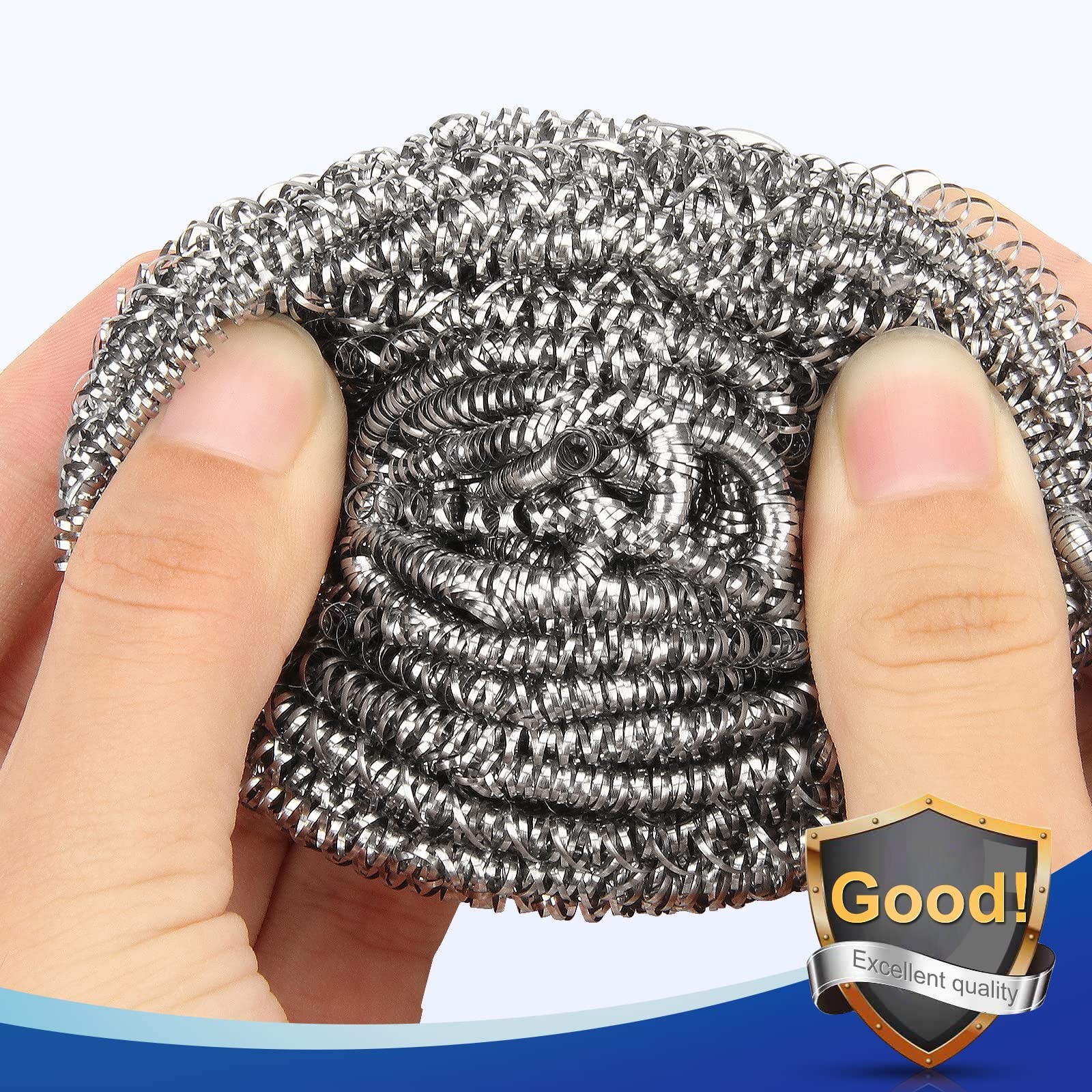 10 Pack Stainless Steel Scrubber, Steel Wool Srubber for Scouring Stubborn Me…