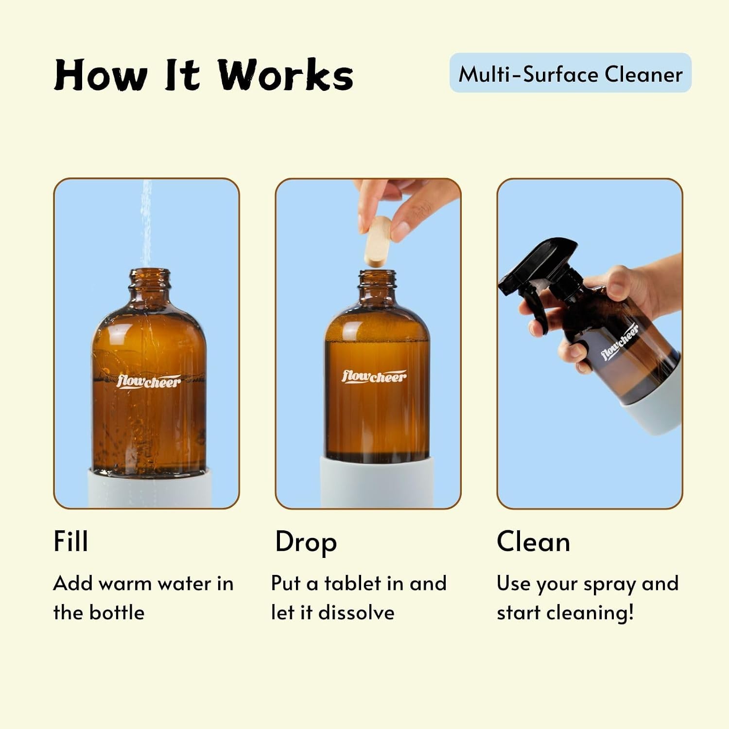 Lemon Scented All Purpose Household Multi Surface Cleaner Refills Non Toxic