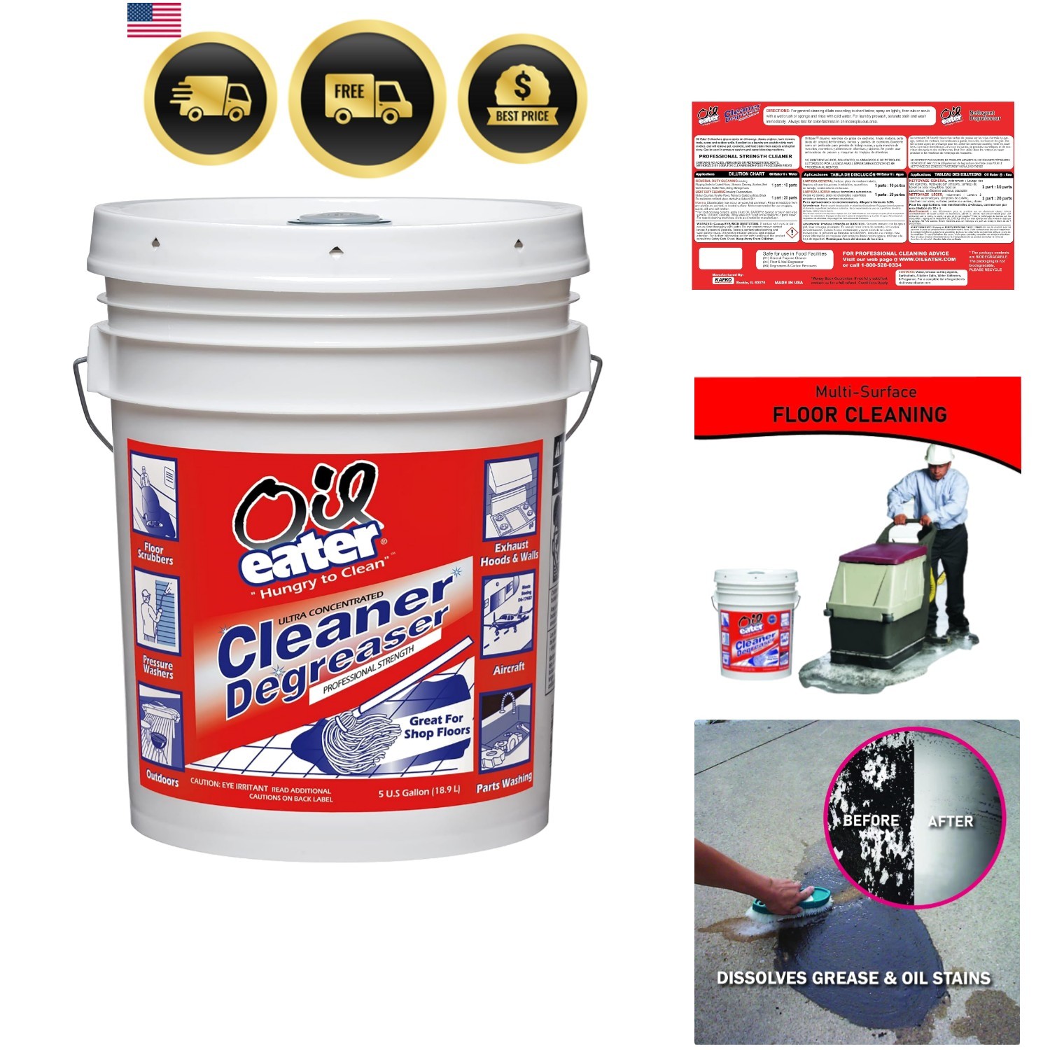 5 Gallon Cleaner/Degreaser, light yellow, 640 Fl Oz Pack of 1