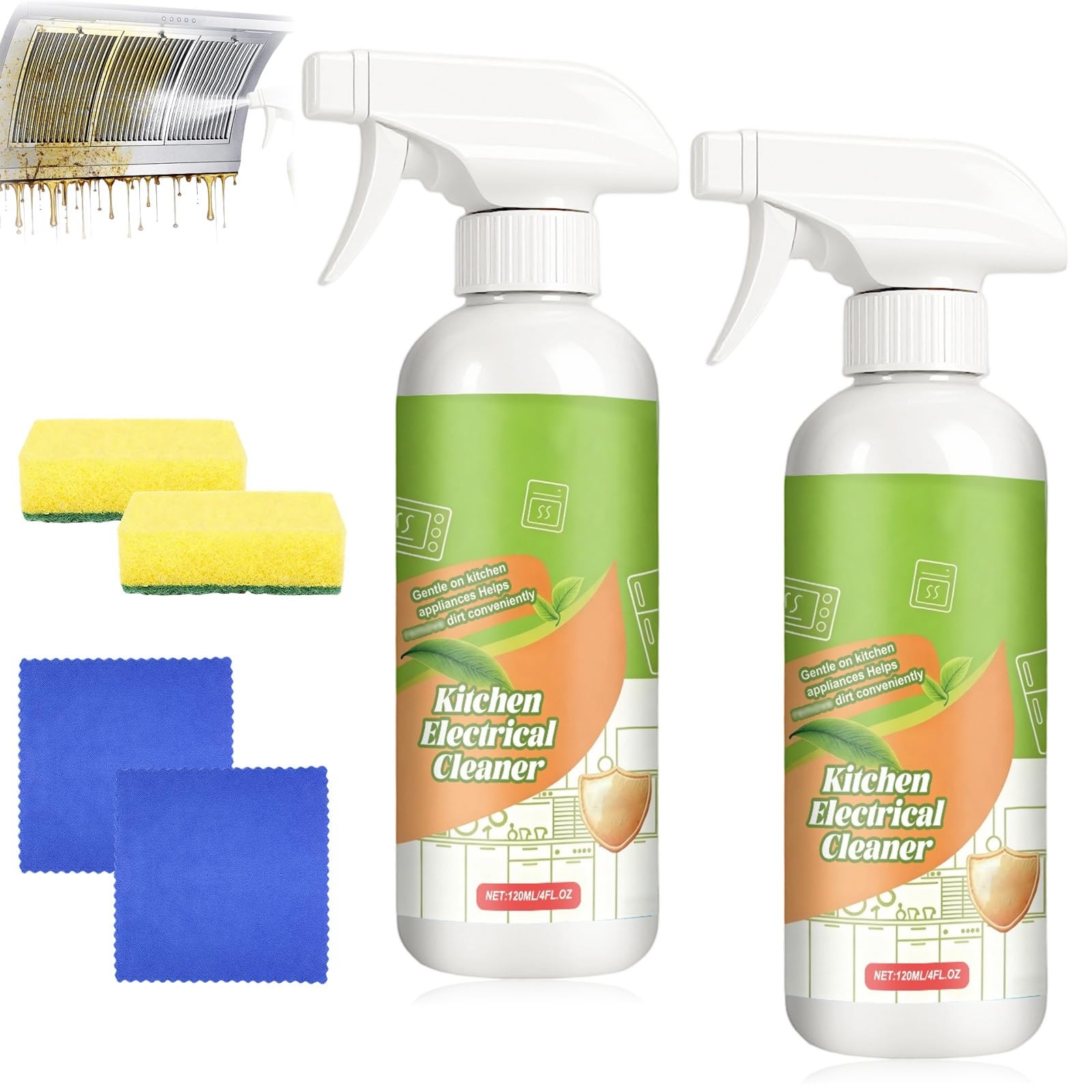 2PCS Kitchen Cleaner Spray,Multifunctional Kitchen Appliance Cleaner,Kitchen …