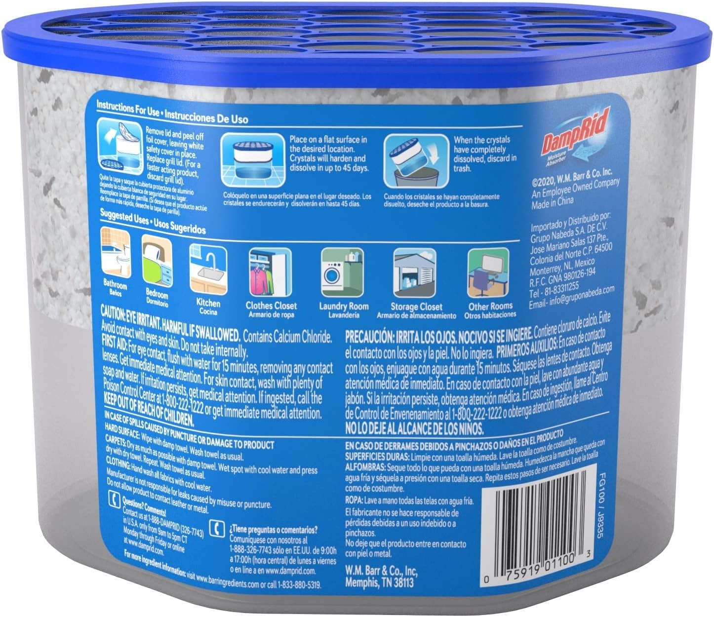 Unscented Disposable Moisture Absorber, 10.5-Ounce,White