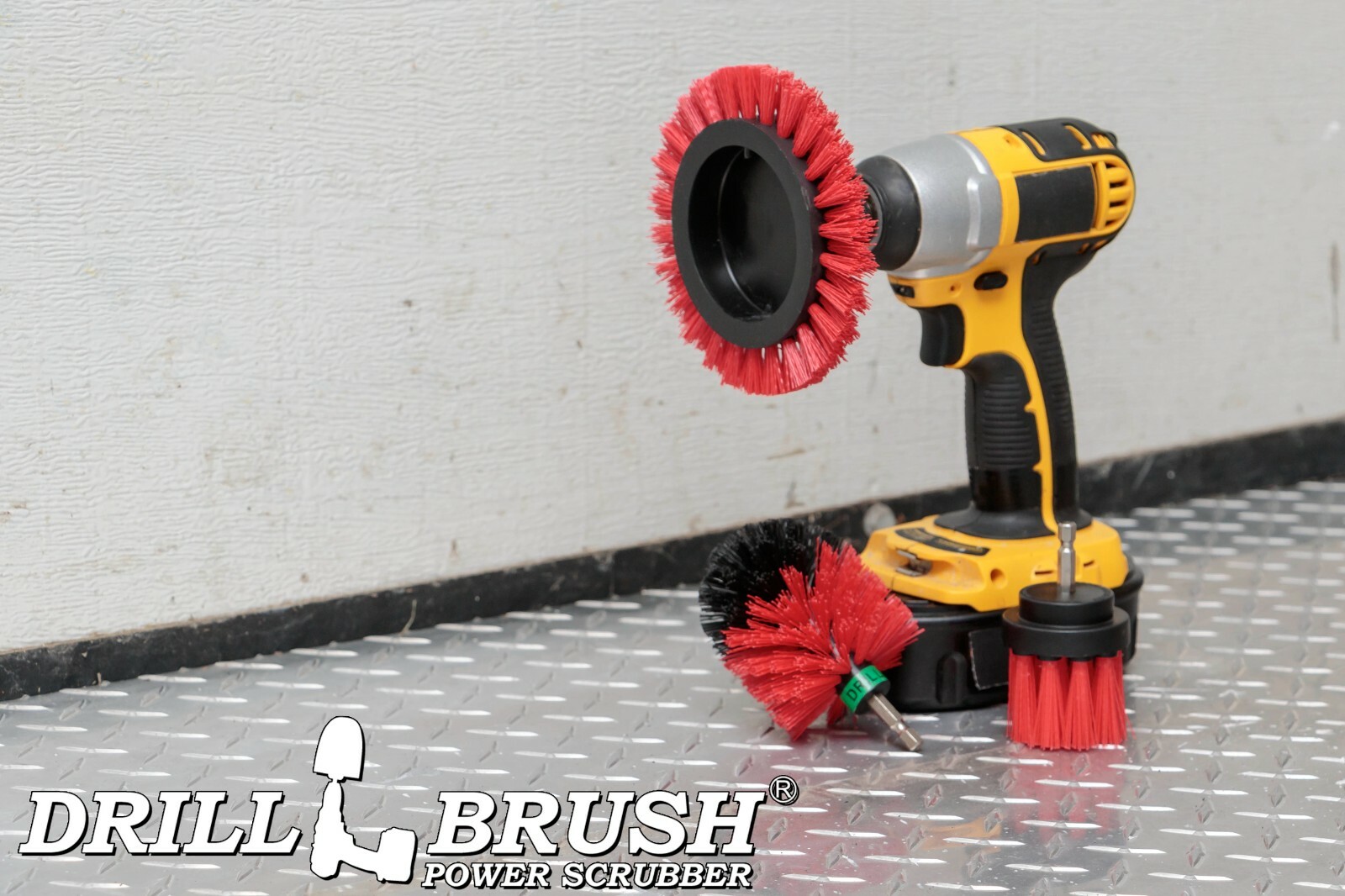 Garden, Patio, and Deck Cleaning – Drill Brush Attachments for Scrubbing Concret