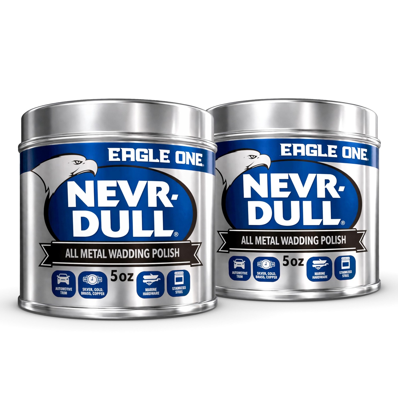 Eagle One Car Polish, Nevr-Dull Wadding Metal Polish, 5 Oz (Pack of 2)