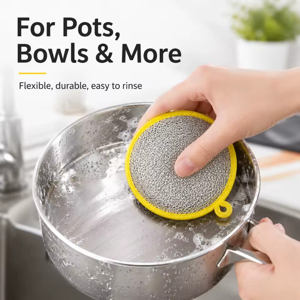 10PCS Double Sided Dishwashing Sponges Kitchen Cleaning Scrub Pads for Dishes